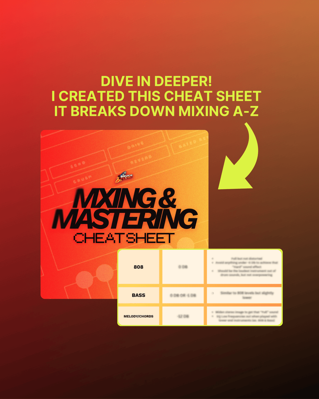 MIXING & MASTERING CHEAT SHEET (GUIDE) - BRUCE FLAME KITS